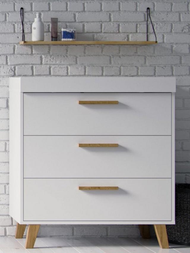Little Acorns Siriana Dresser - White & Oak - Dresser & Changing Unit
