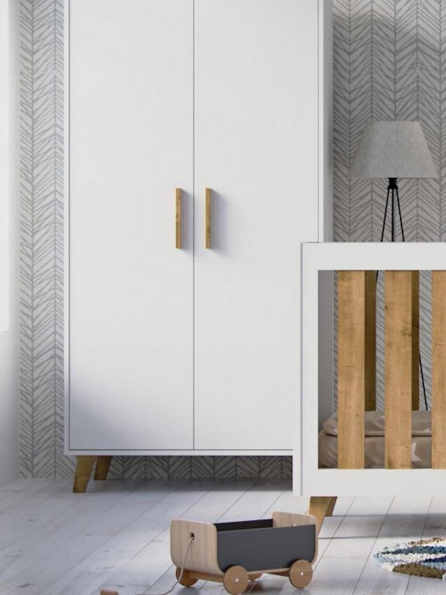Little Acorns Siriana Wardrobe - White & Oak - Wardrobe