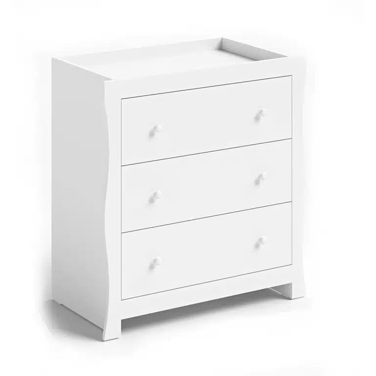 Little Acorns Traditional Sleigh Dresser - White - Dresser & Changing Unit