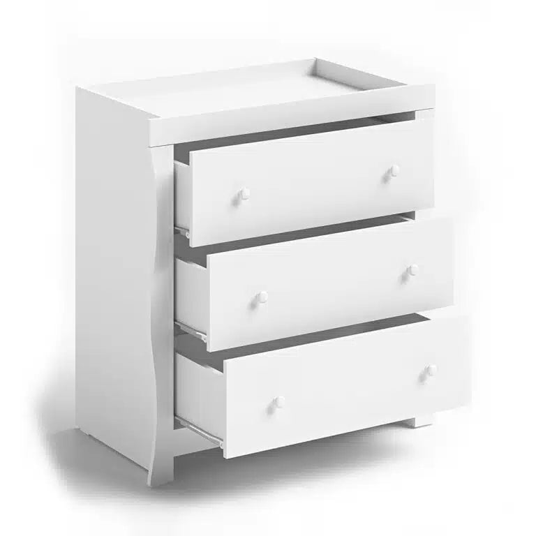 Little Acorns Traditional Sleigh Dresser - White - Dresser & Changing Unit