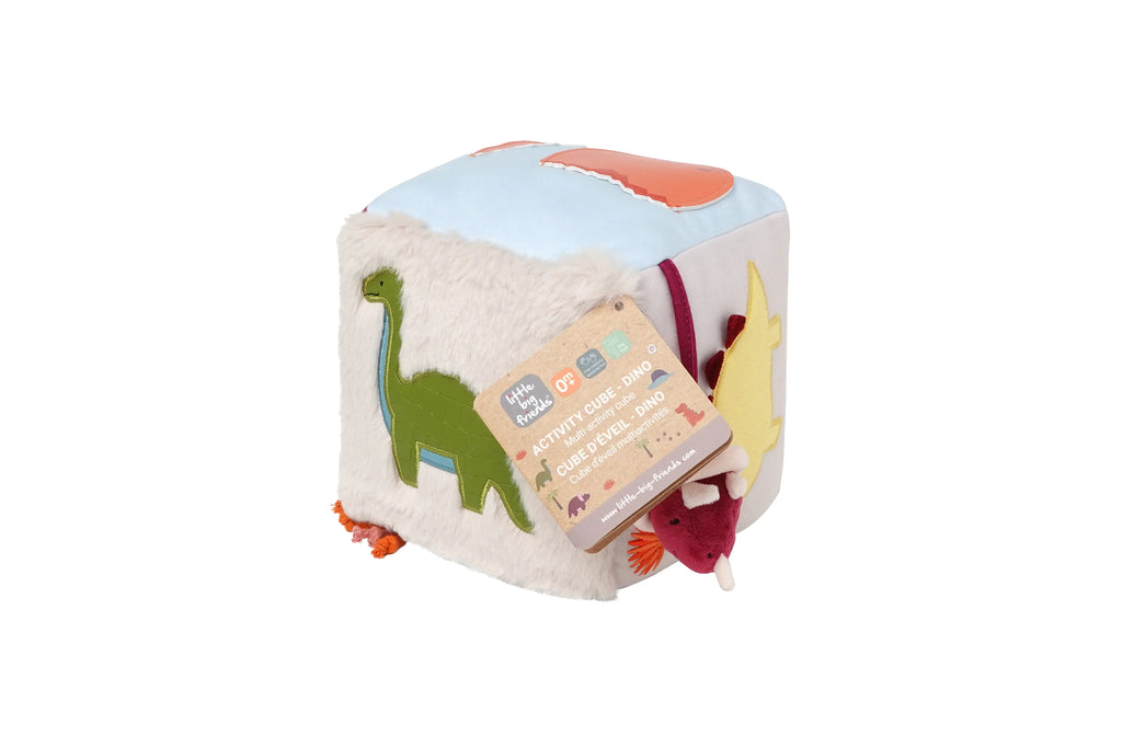 Little Big Friends Children’s Plush Activity Sensory Cube – Dino - Sensory Toy