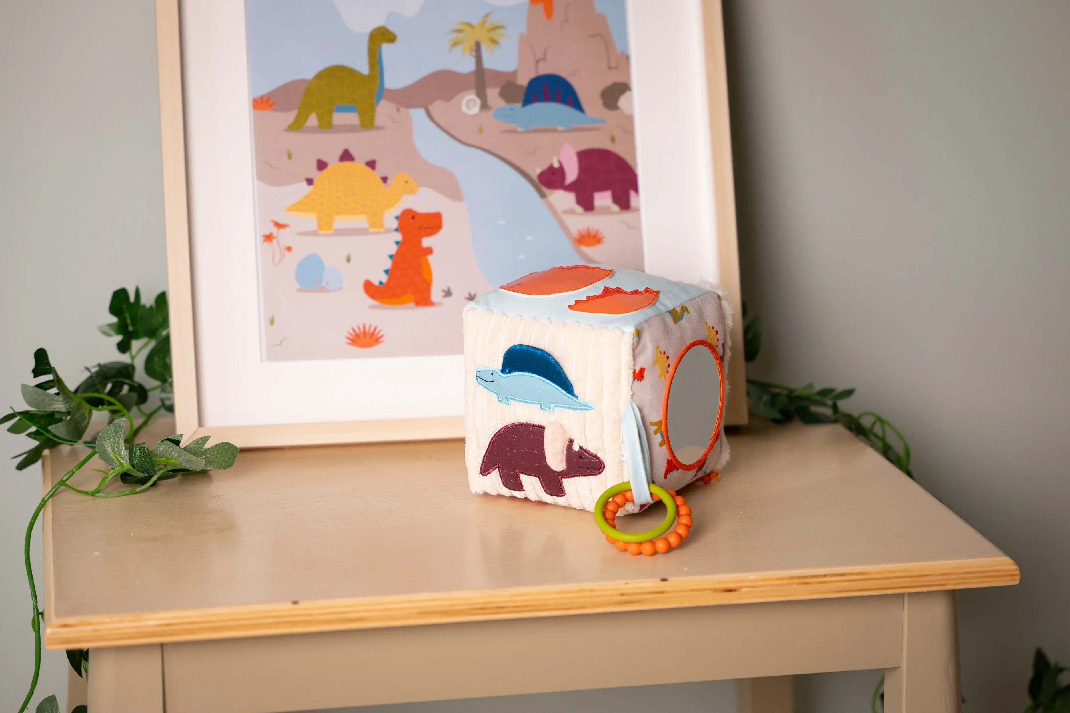 Little Big Friends Children’s Plush Activity Sensory Cube – Dino - Sensory Toy