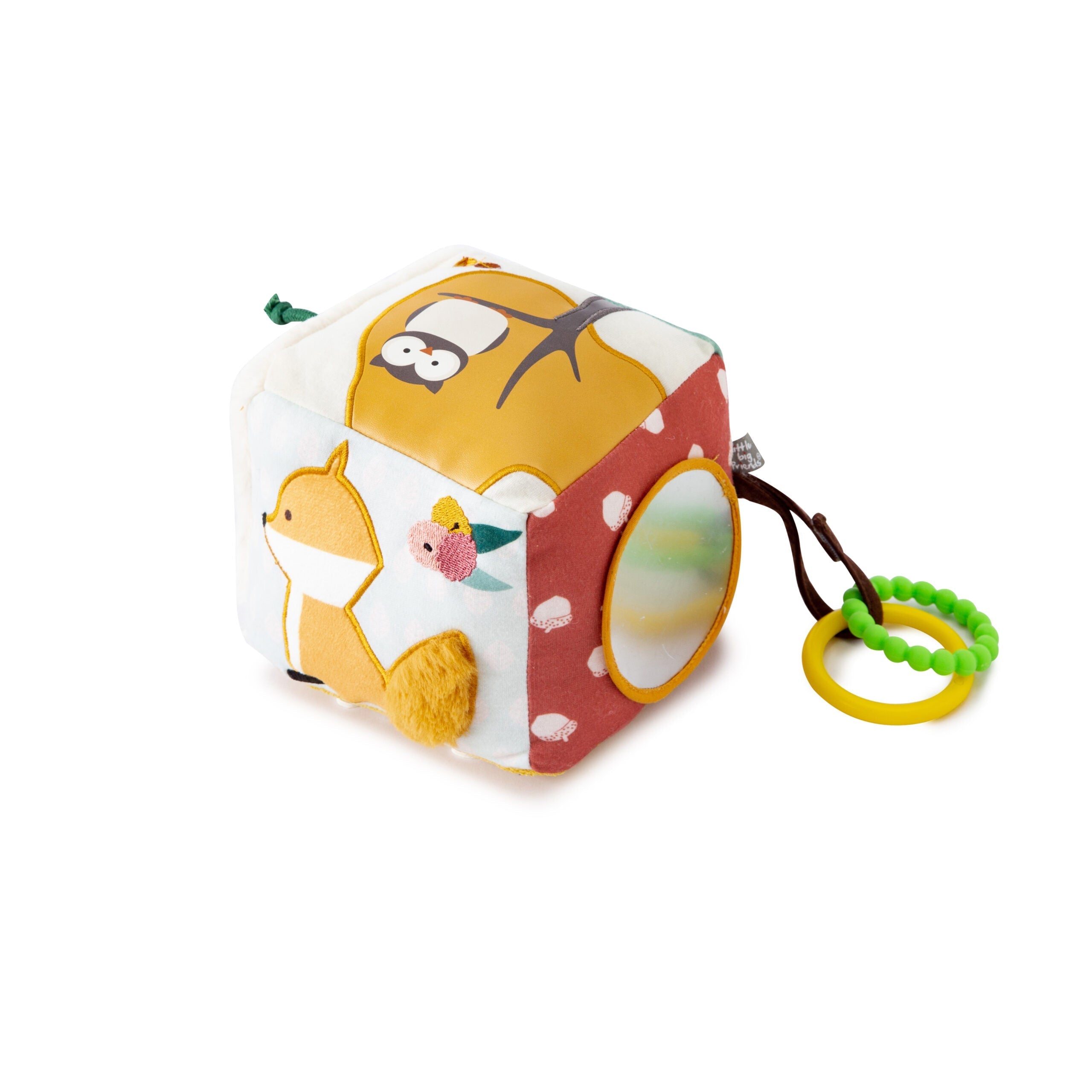 Little Big Friends Children’s Plush Activity Sensory Cube – Forest - Sensory Toy