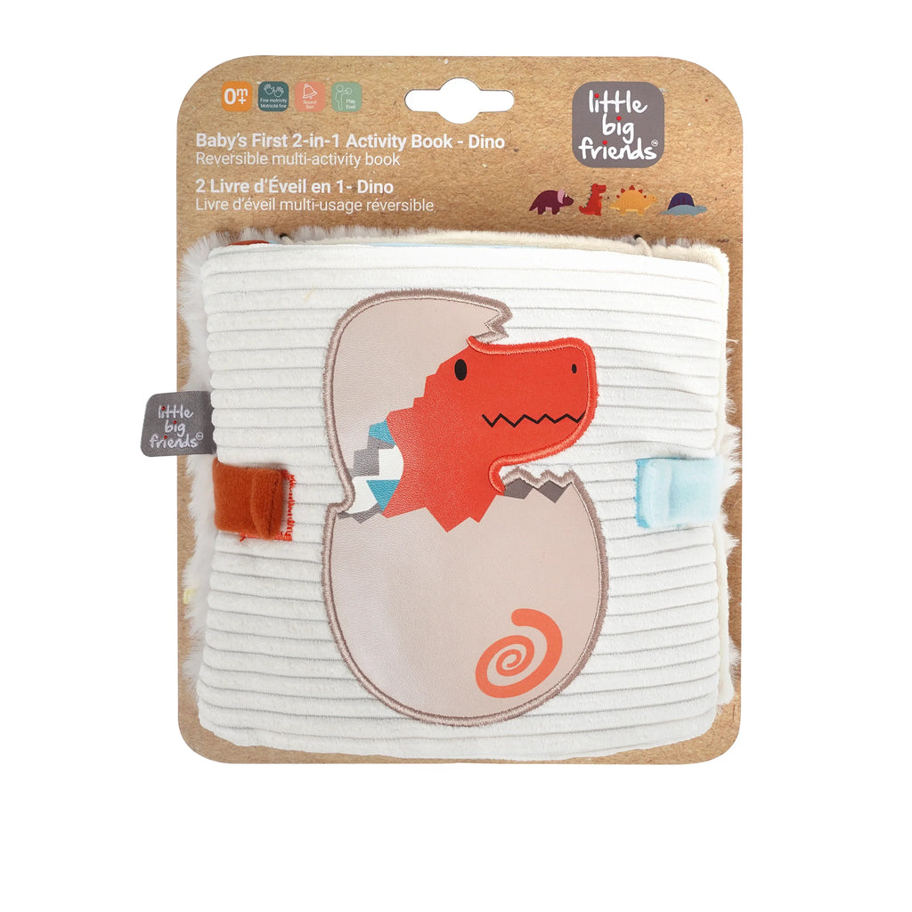 Little Big Friends Children’s Plush Soft Activity Sensory Book - Dino - Sensory Toy