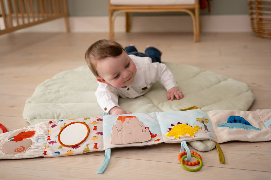 Little Big Friends Children’s Plush Soft Activity Sensory Book - Dino - Sensory Toy