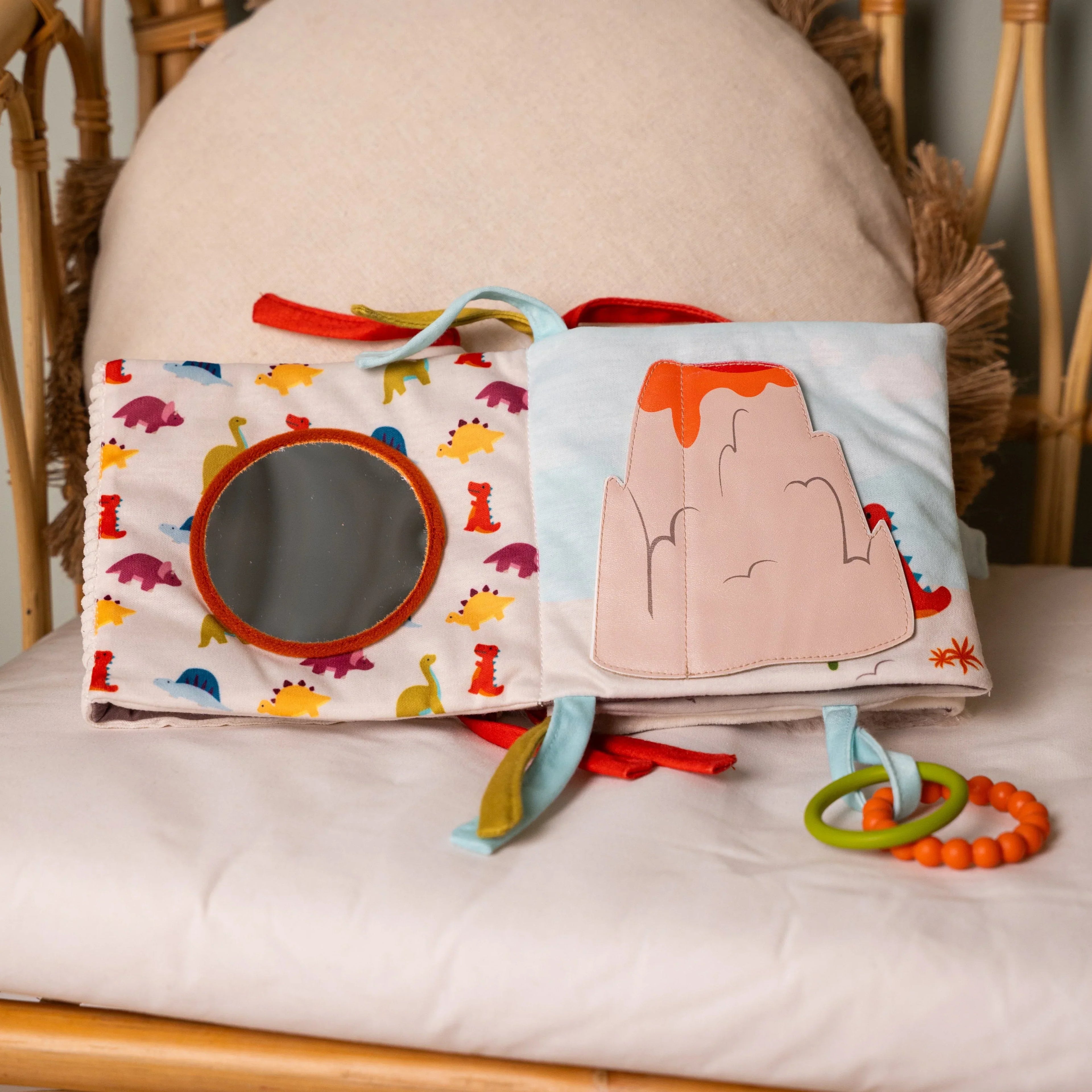 Little Big Friends Children’s Plush Soft Activity Sensory Book - Dino - Sensory Toy