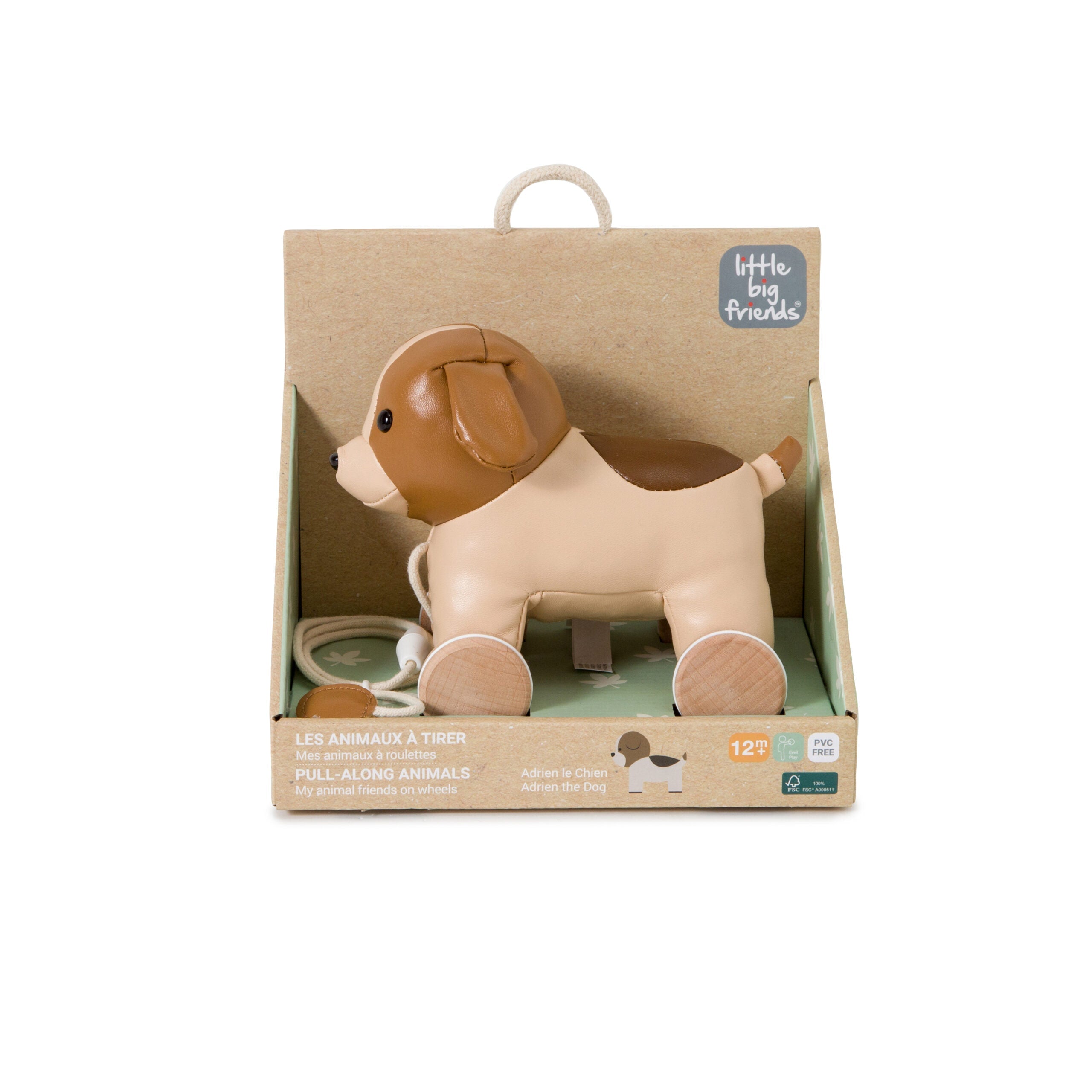Little Big Friends Pull Along Animal Toy – Adrien the Dog - Push & Pull Toy
