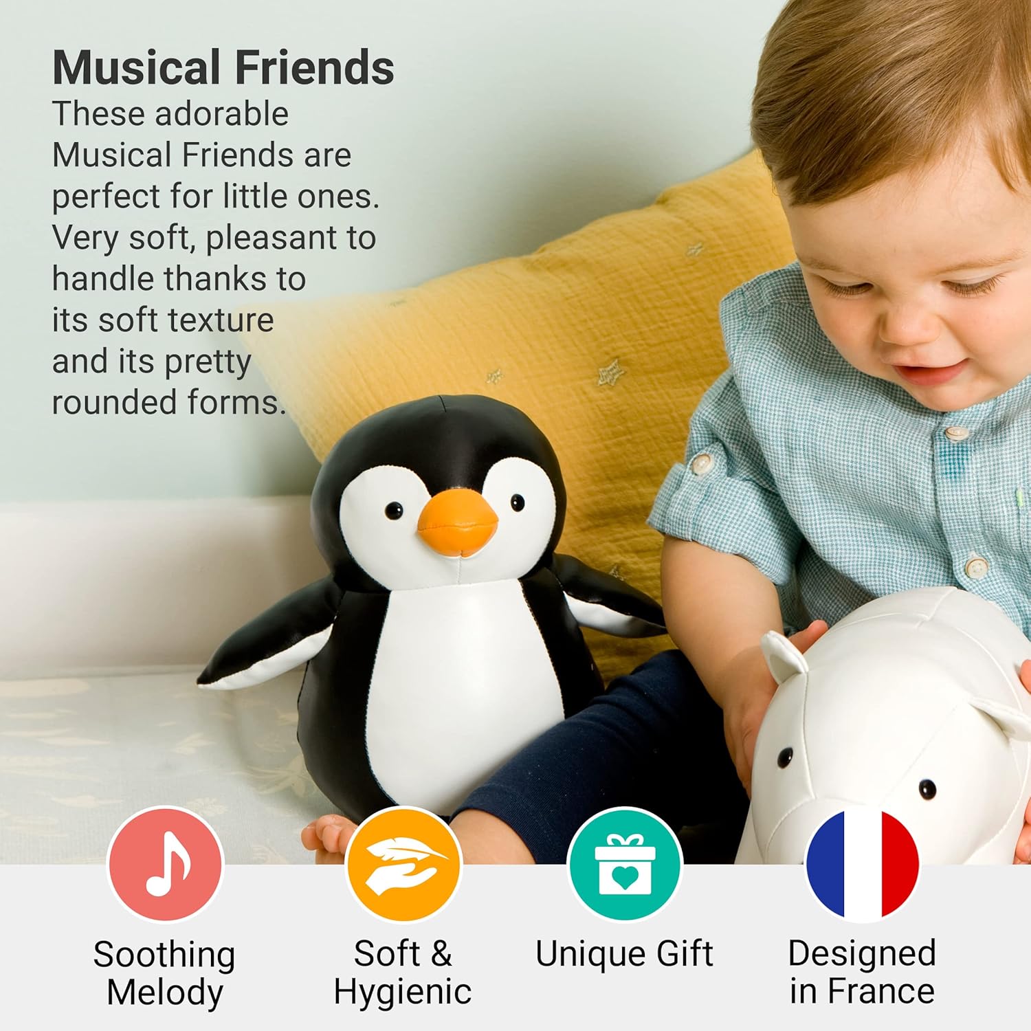 Little Big Friends: Sea Collection Pull-String Musical Animal Toy - Martin the Penguin - Musical Toy