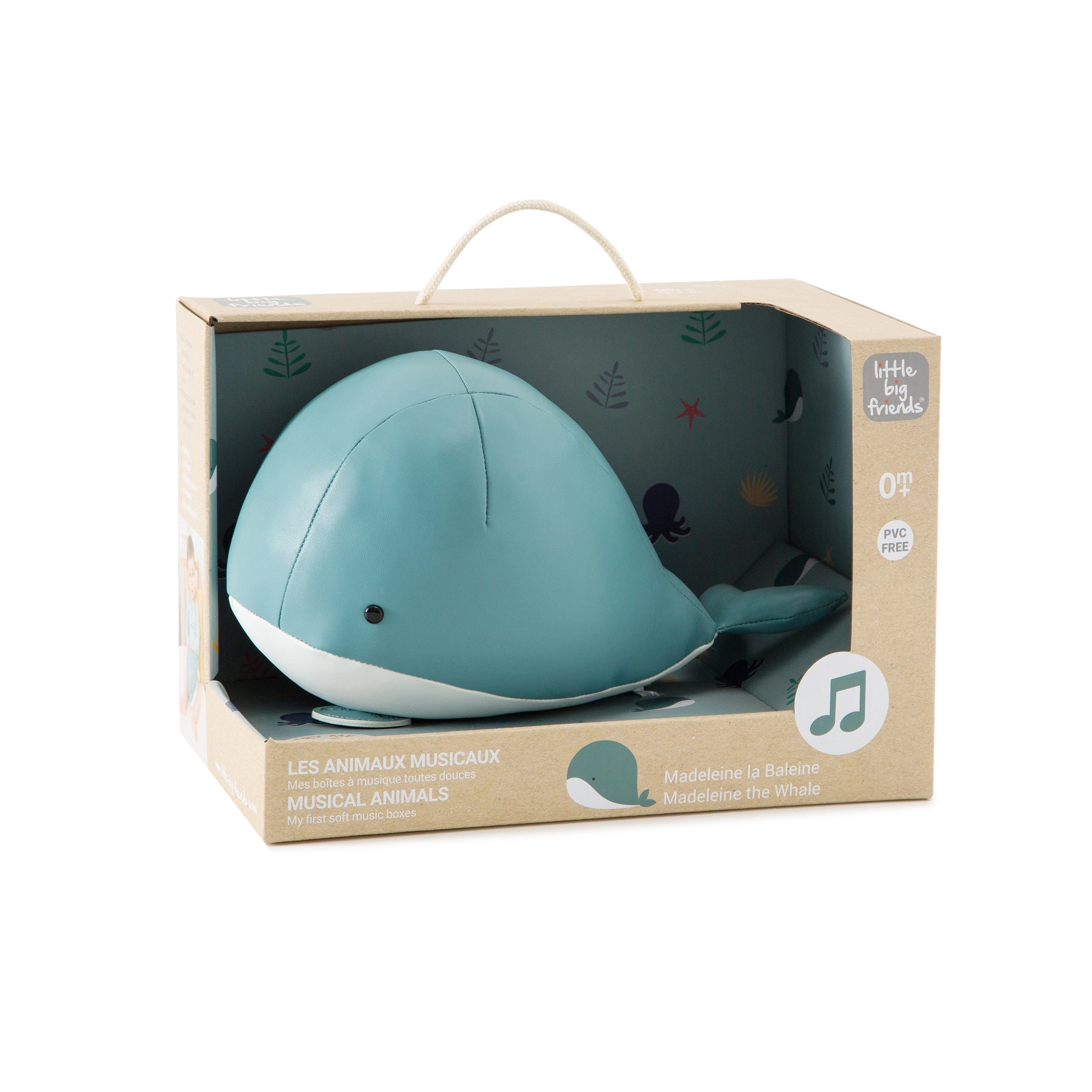 Little Big Friends: Sea Collection Pull-String Musical Animal Toy - Madeleine the Whale - Musical Toy