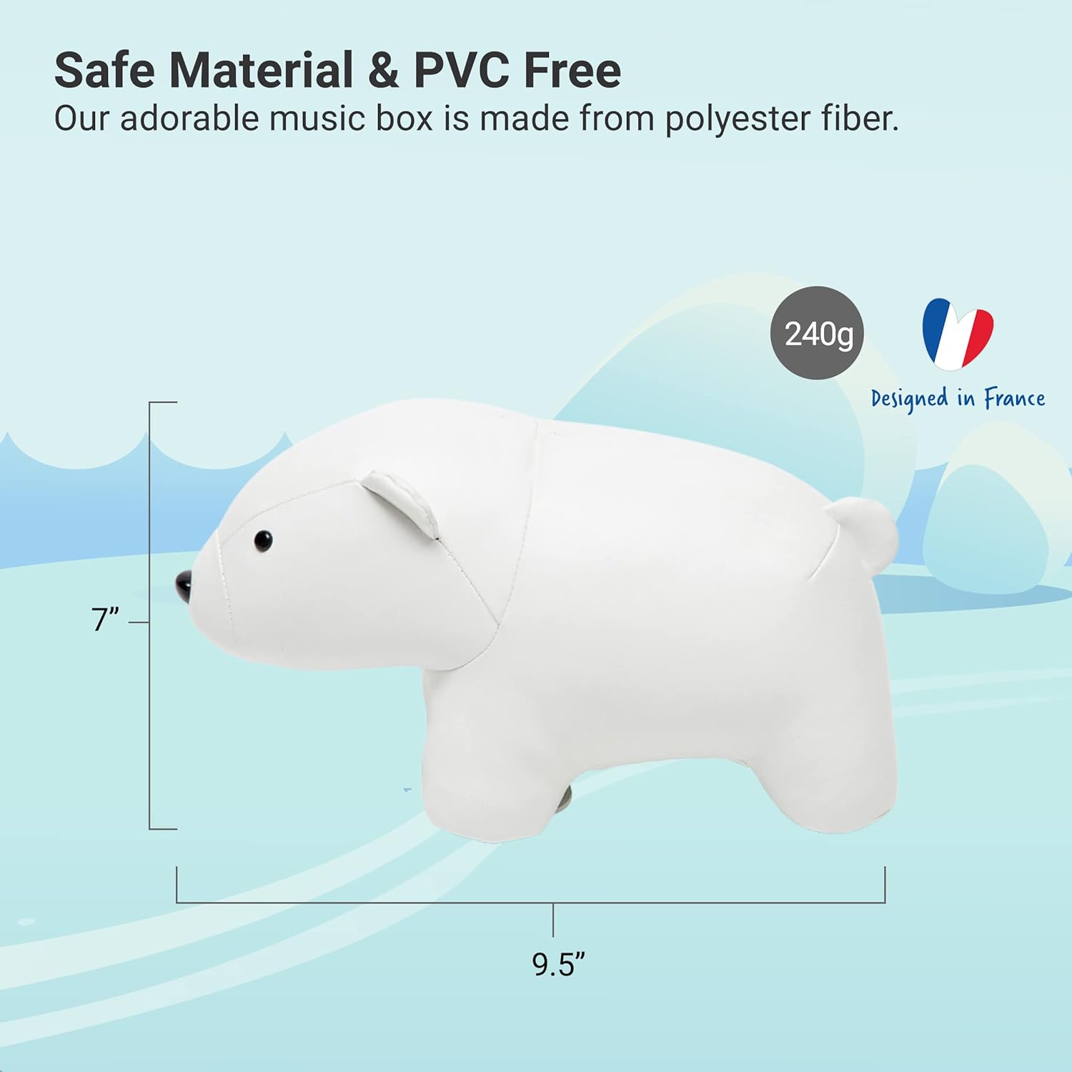 Little Big Friends: Sea Collection Pull-String Musical Animal Toy - Nathan the Polar Bear - Musical Toy