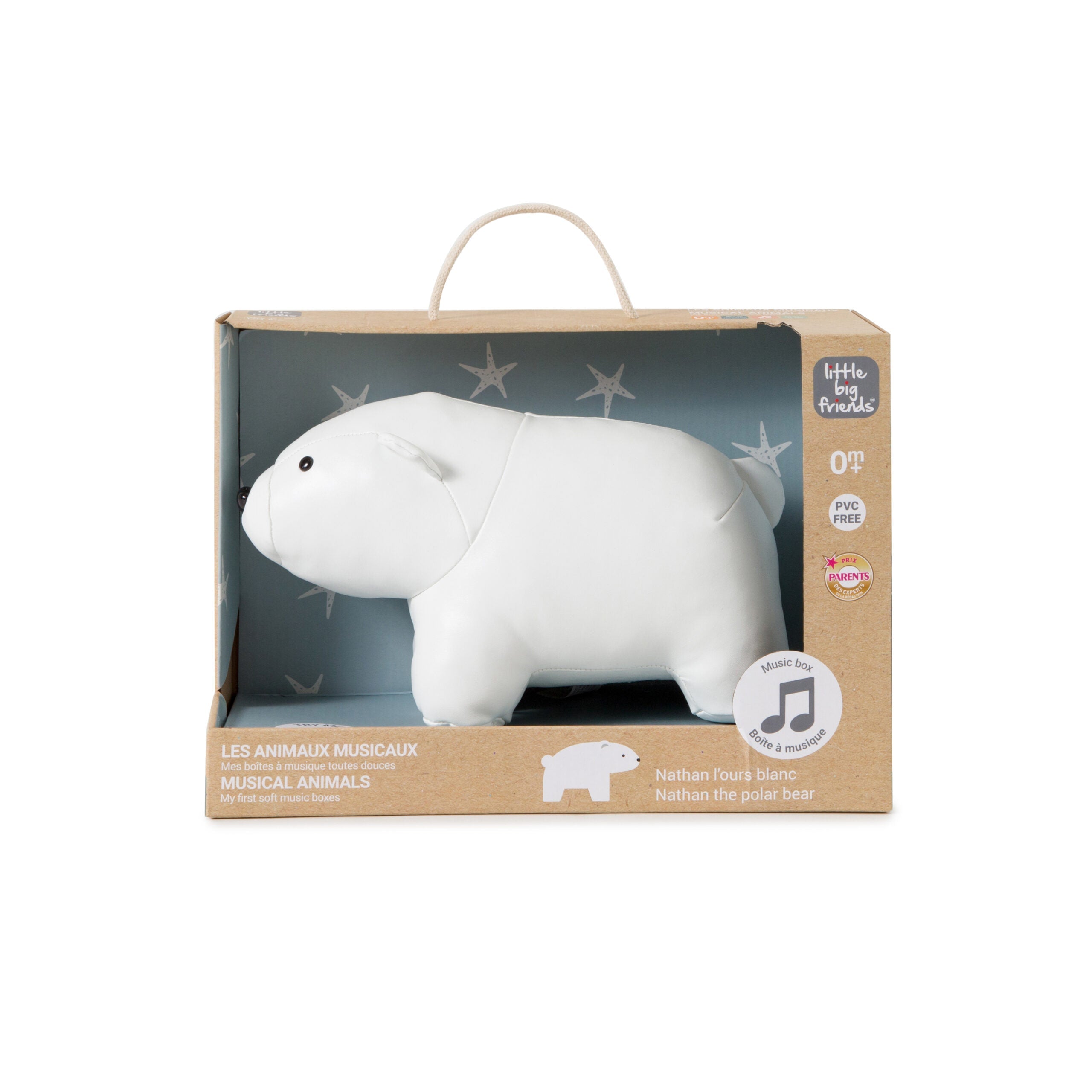 Little Big Friends: Sea Collection Pull-String Musical Animal Toy - Nathan the Polar Bear - Musical Toy