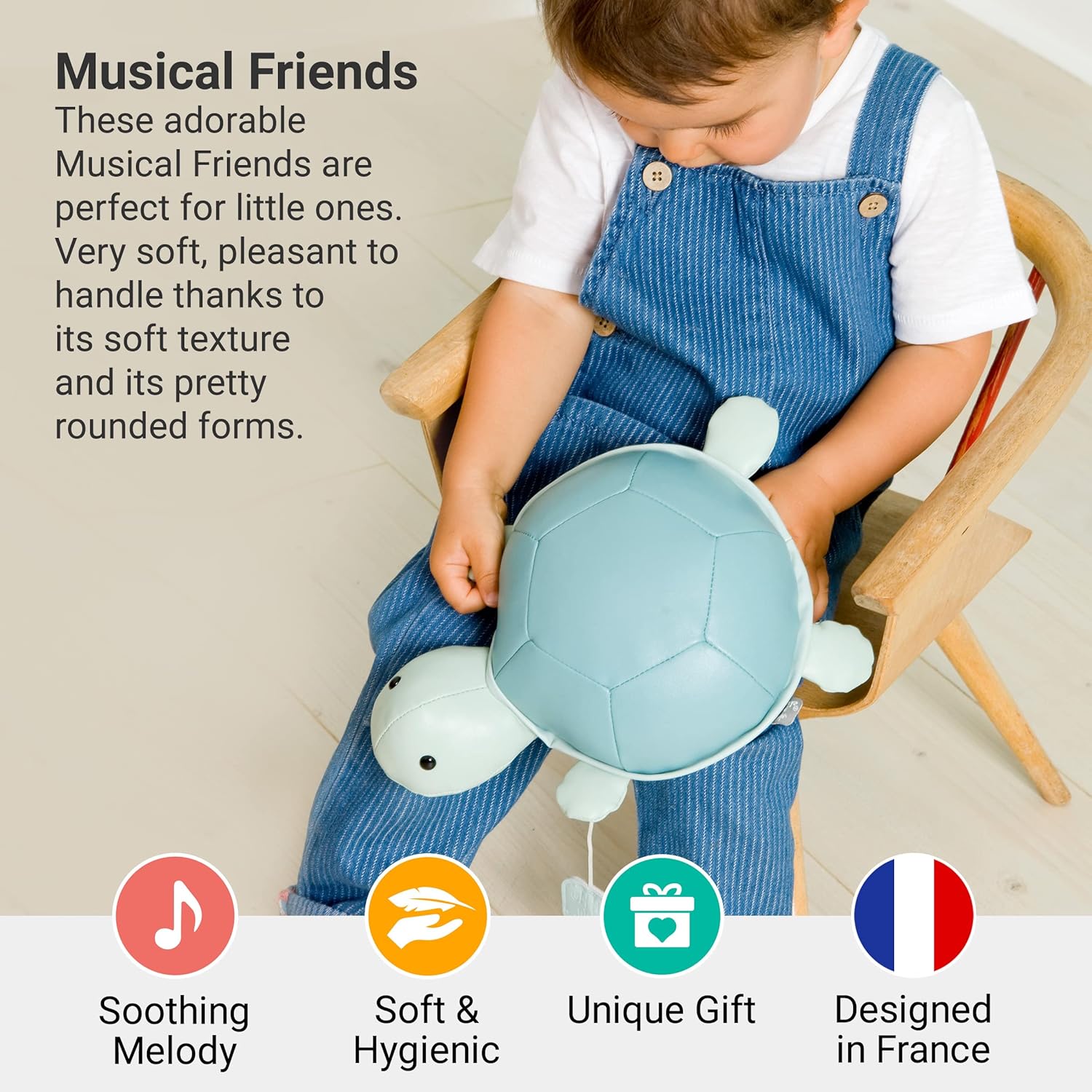 Little Big Friends: Sea Collection Pull-String Musical Animal Toy - Emilie the Turtle - Musical Toy