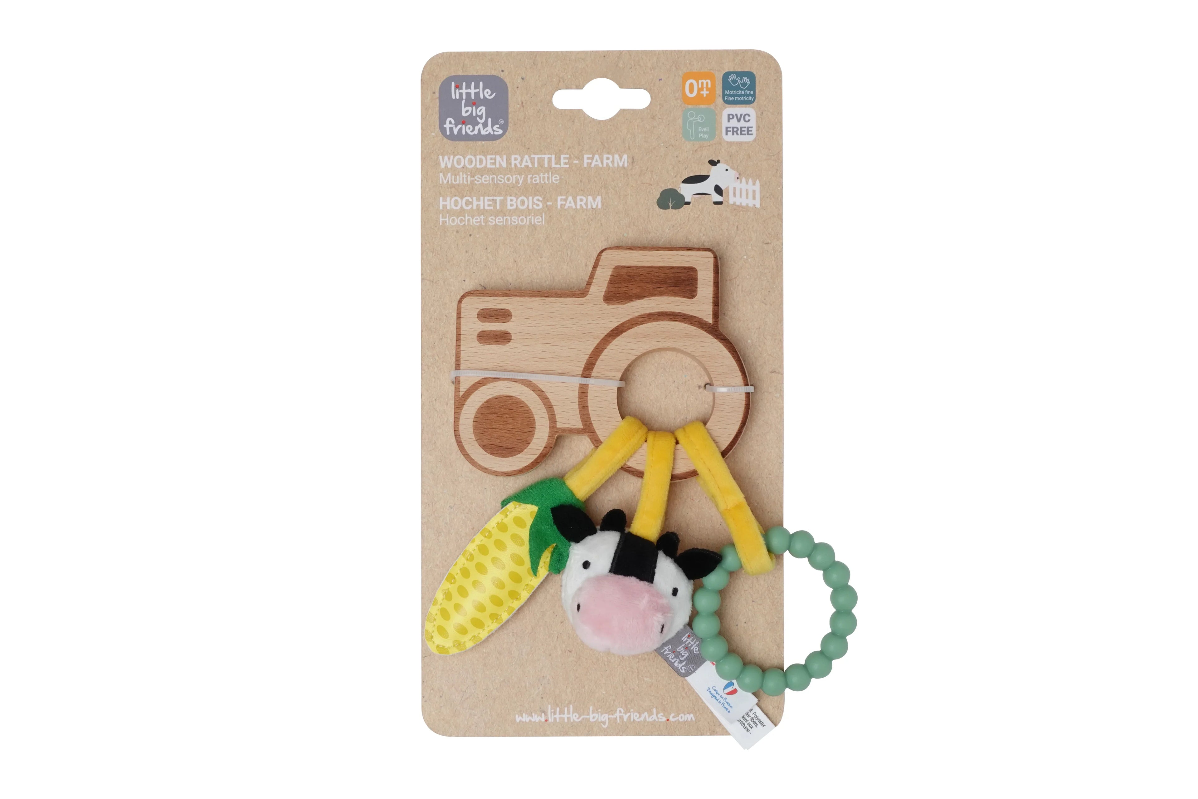 Little Big Friends Wooden Baby Rattle - Farm - Rattle / Teether
