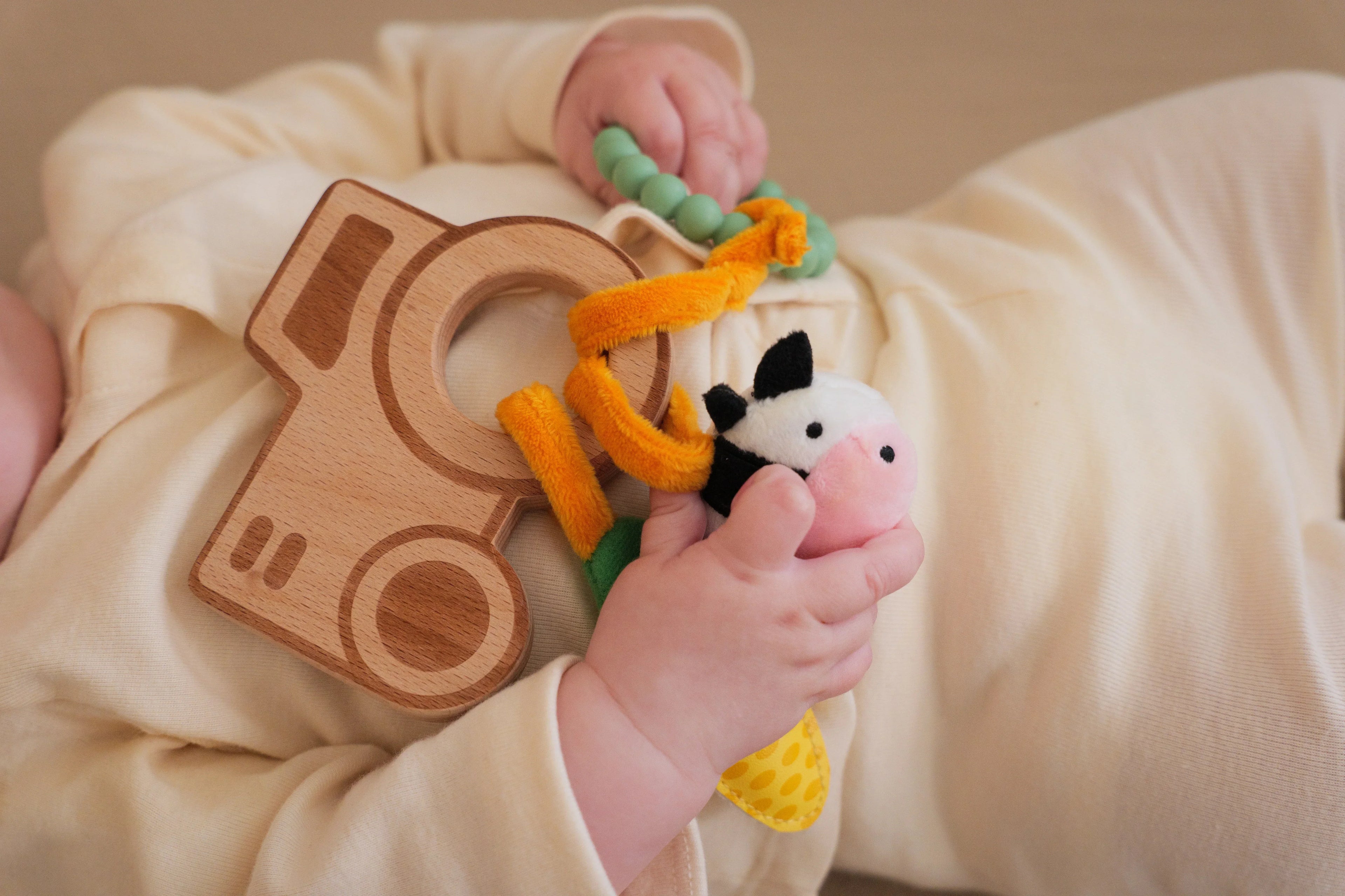 Little Big Friends Wooden Baby Rattle - Farm - Rattle / Teether