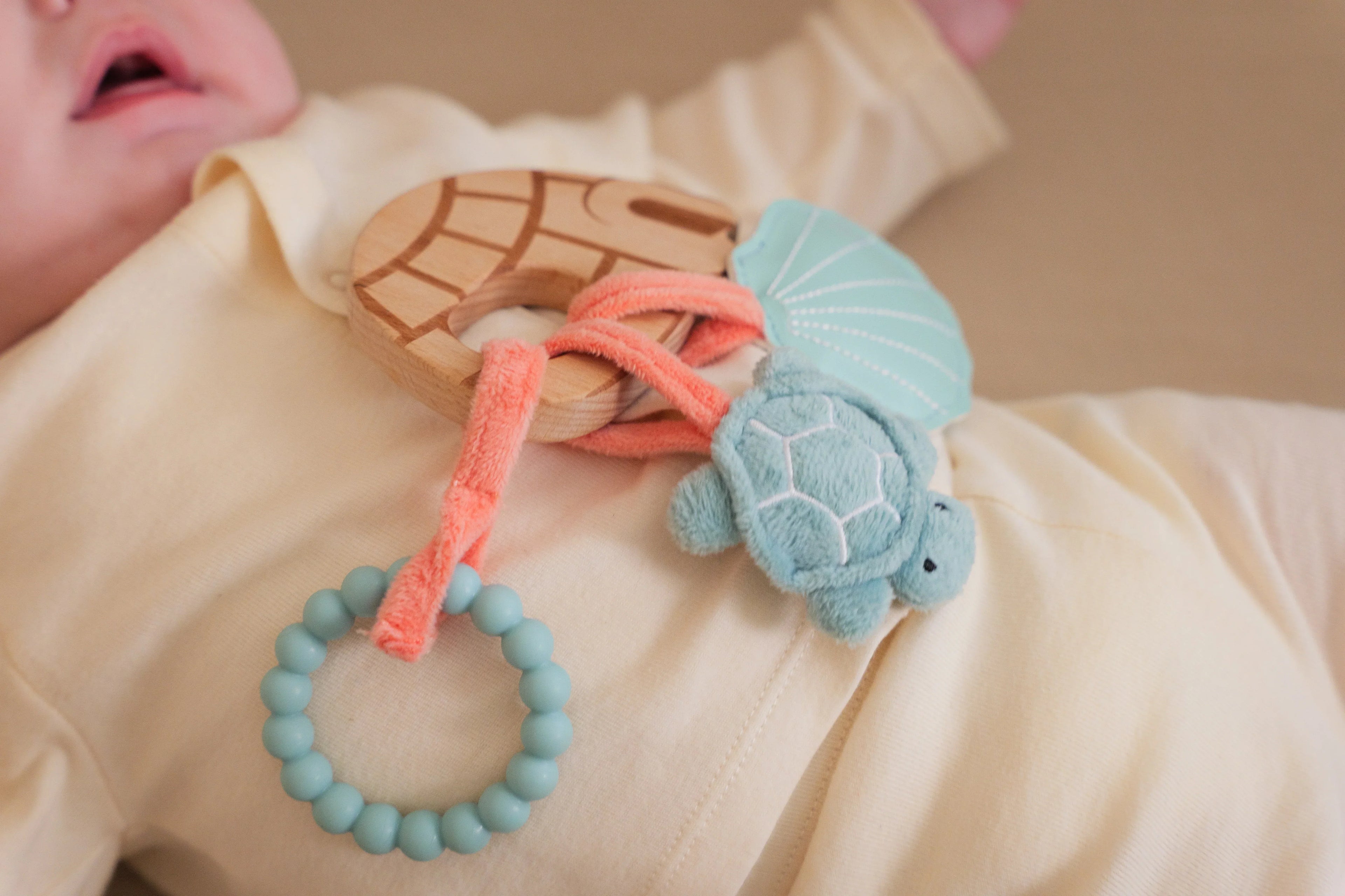 Little Big Friends Wooden Baby Rattle - Ocean - Rattle / Teether