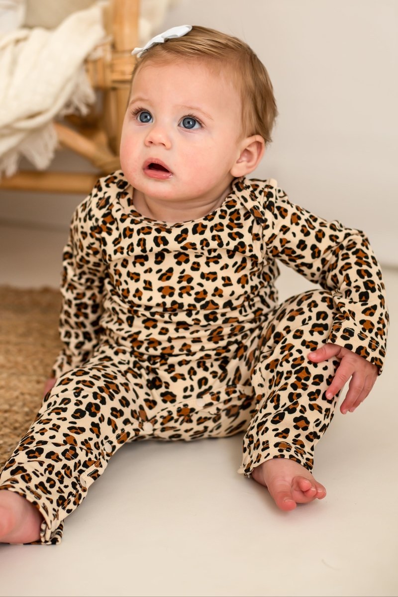 Little Wild One – Leopard Print Baby Romper - Rompers