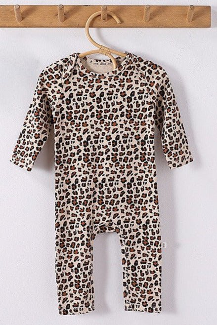 Little Wild One – Leopard Print Baby Romper - Rompers
