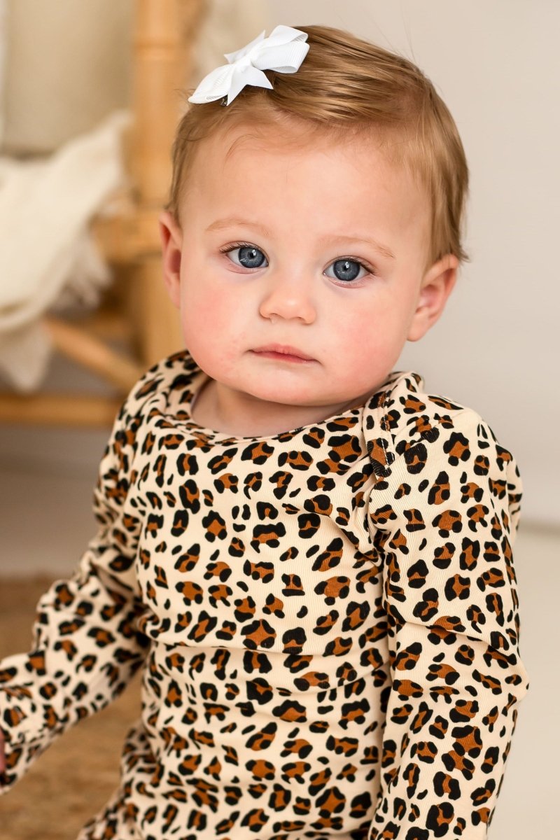 Little Wild One – Leopard Print Baby Romper - Rompers