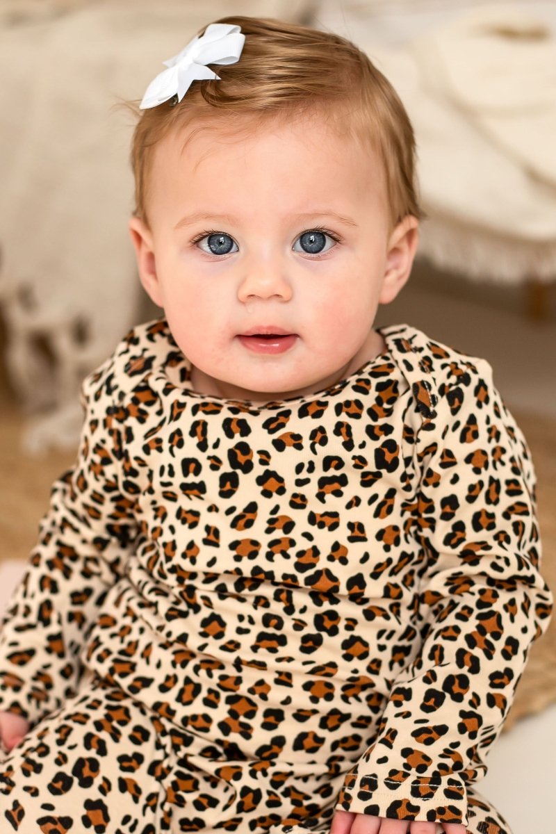 Little Wild One – Leopard Print Baby Romper - Rompers
