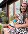 The Knee Length Breastfeeding Dress - Lizzie Leopard Pink-0