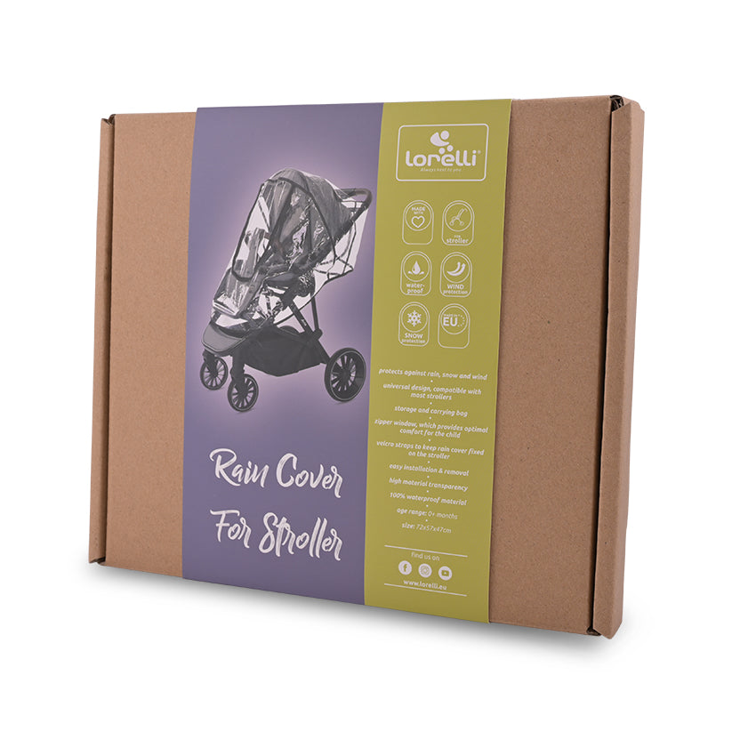 Lorelli Universal Stroller Rain Cover - Black - Pushchair Raincover