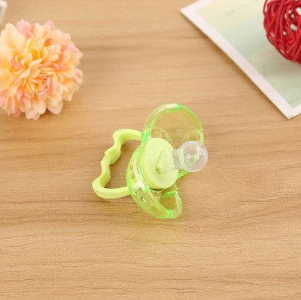 Love baby baby baby new baby pacifier anti automatically closed round head flat hair randomly issued - green