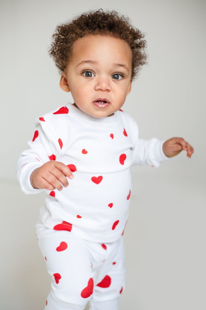 Love Heart Bamboo & Organic Cotton Two-Piece Set Long Sleeve Pyjamas - Pyjamas