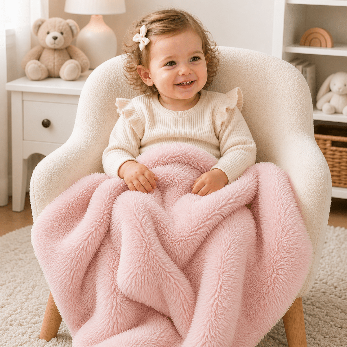 Luxury Faux Fur Baby / Toddler Blanket - Pink