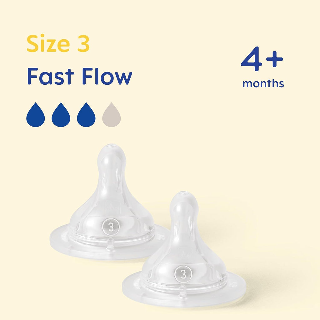 MAM Fast Flow Teats (Size 3 / 4 Months +) - 2 Pack - Teat
