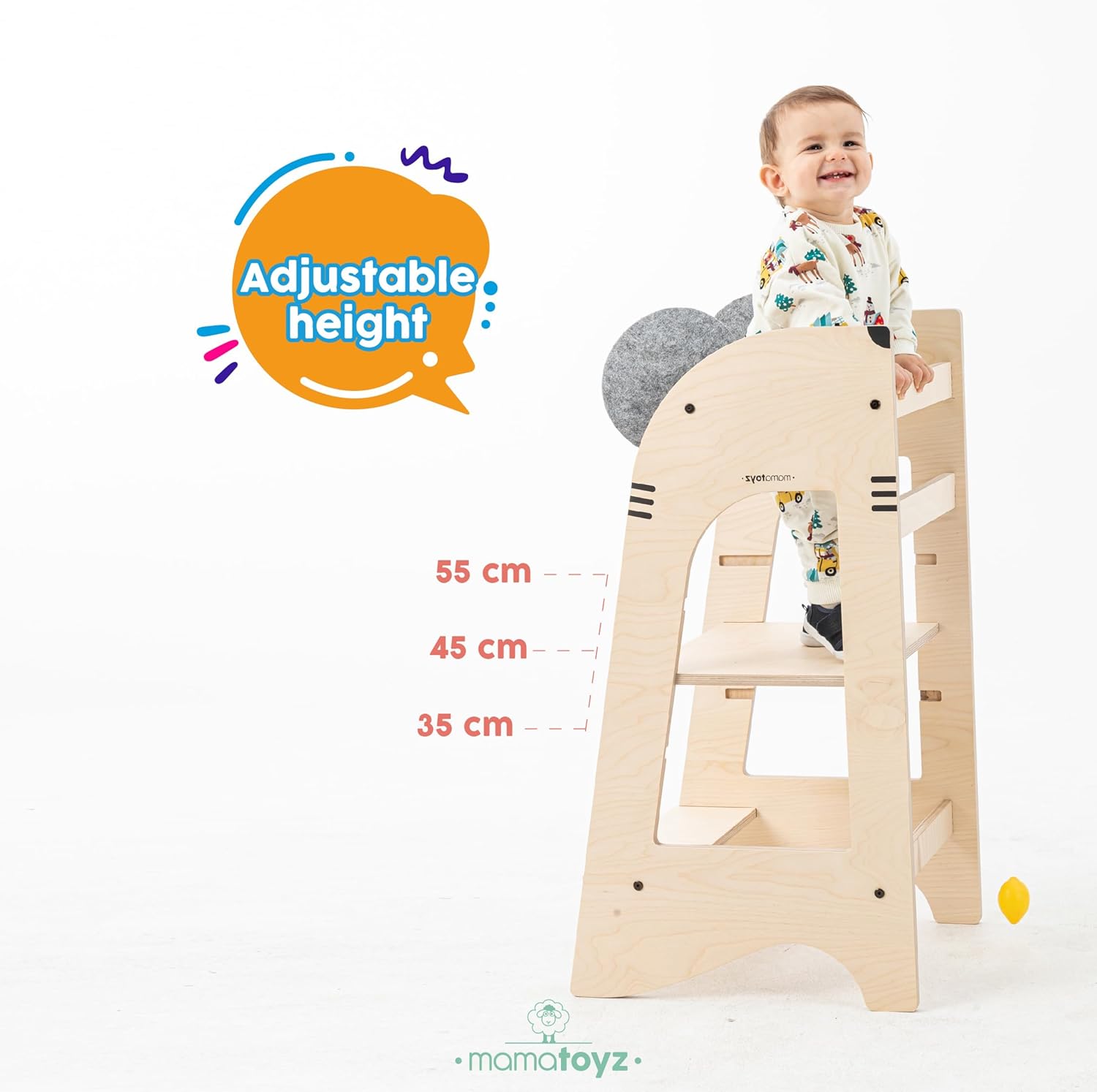 MamaToyz Step-Up Montessori Learning Tower – Mouse Design - Learning Tower