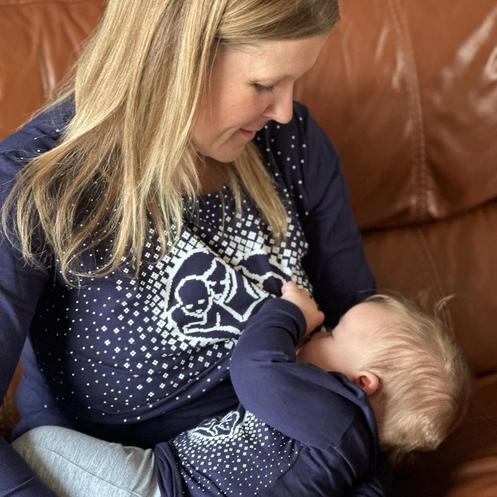 Blue Heart Breastfeeding Top