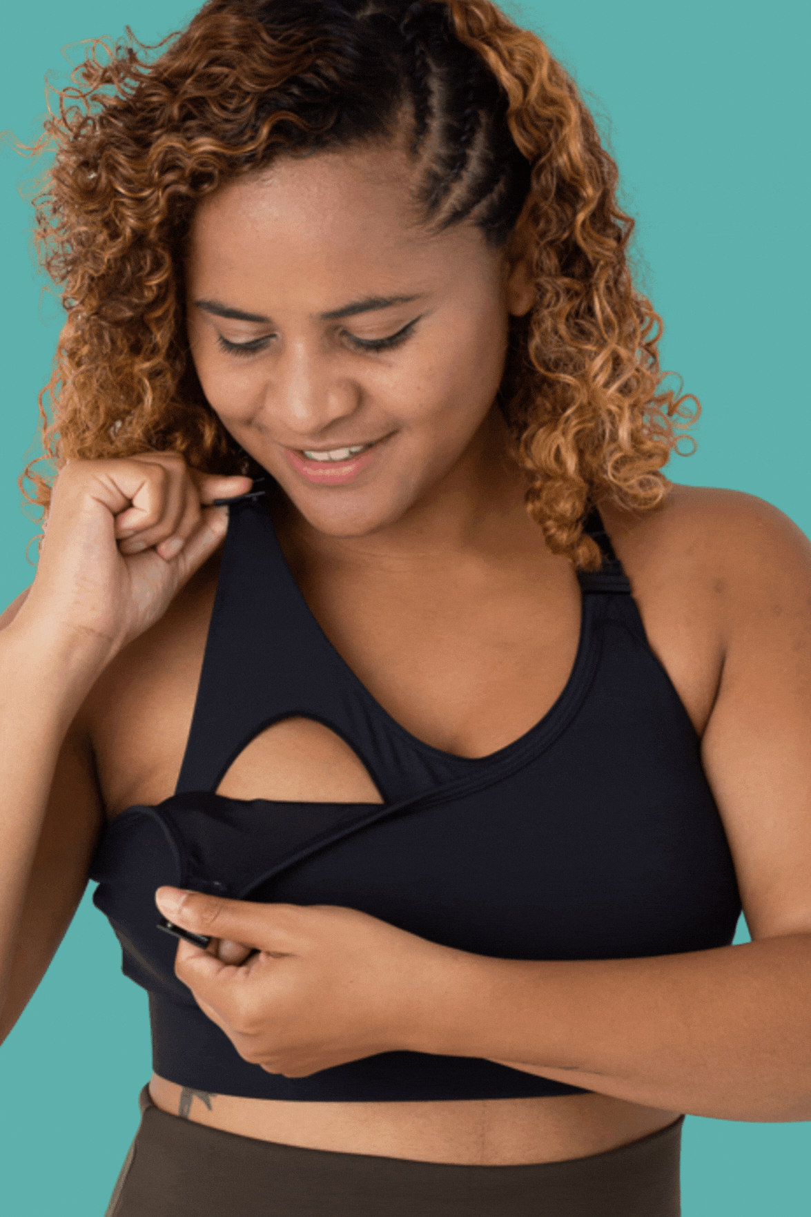 Maternity & Nursing Sports Bra | B–F Cup | Black - Nursing