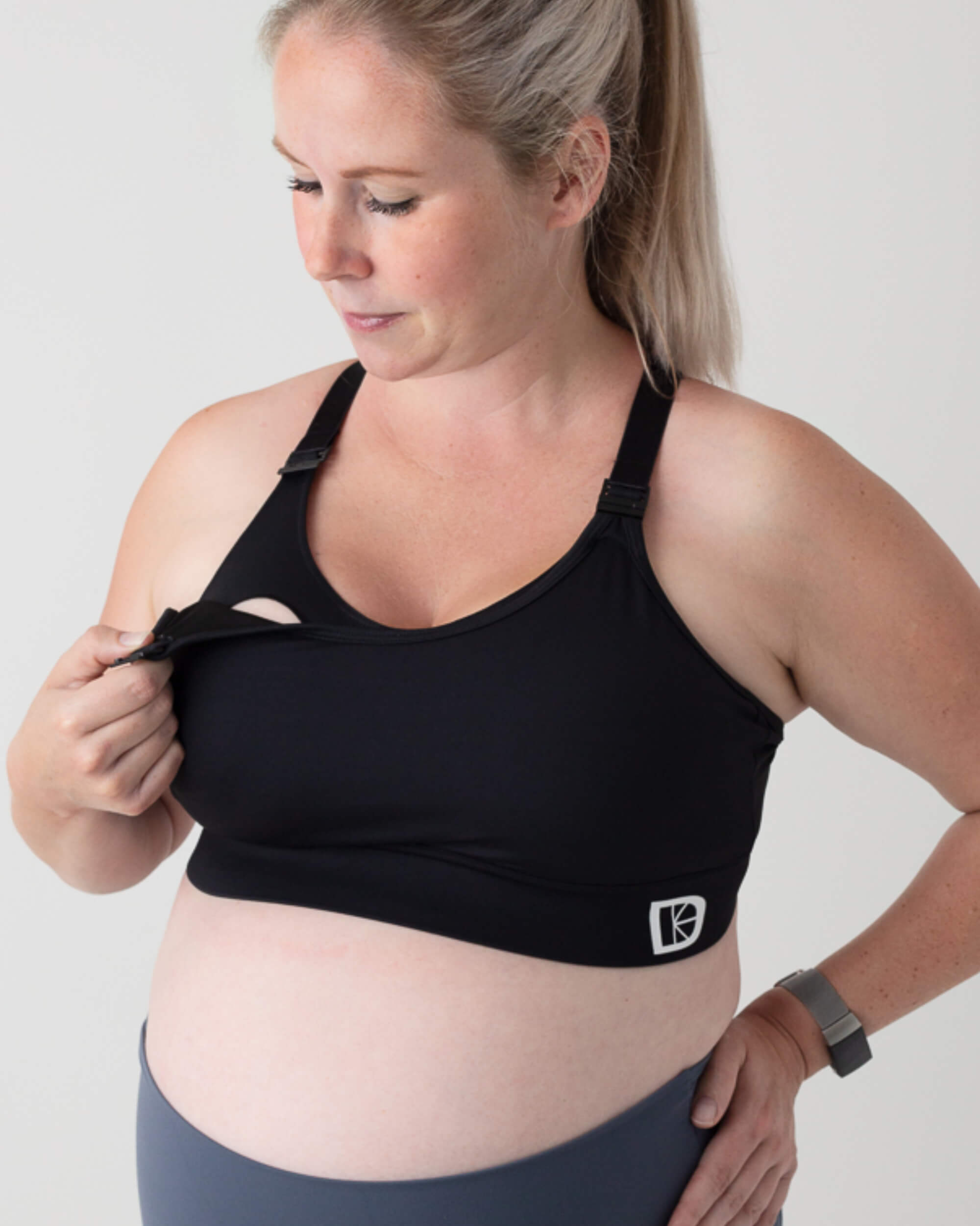 Maternity & Nursing Sports Bra | B–F Cup | Black - Nursing