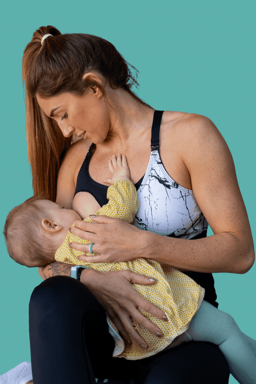 Maternity & Nursing Sports Bra | B-F Cup | Marble Print-1