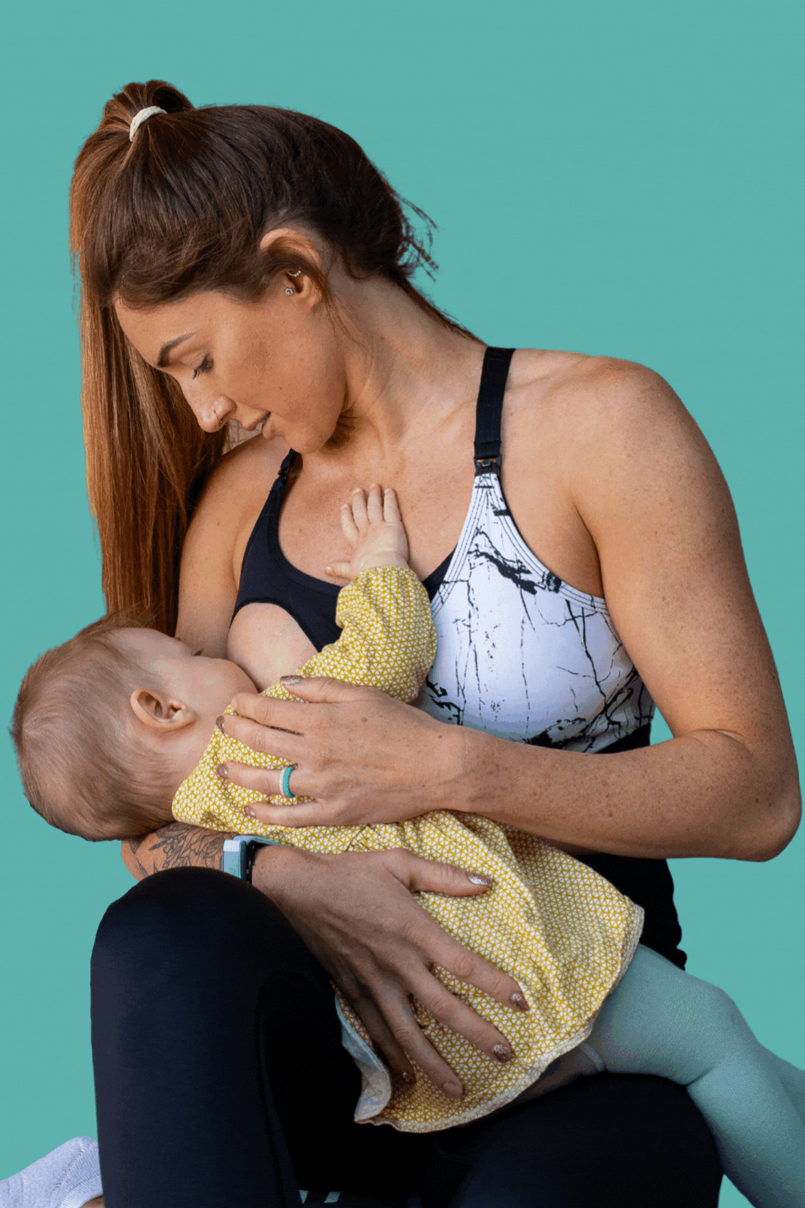 Maternity & Nursing Sports Bra | B-F Cup | Marble Print-1