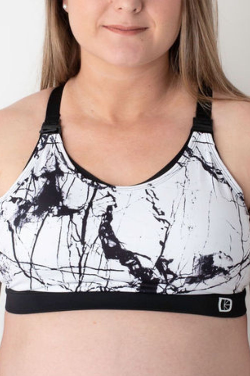 Maternity & Nursing Sports Bra | B-F Cup | Marble Print-0