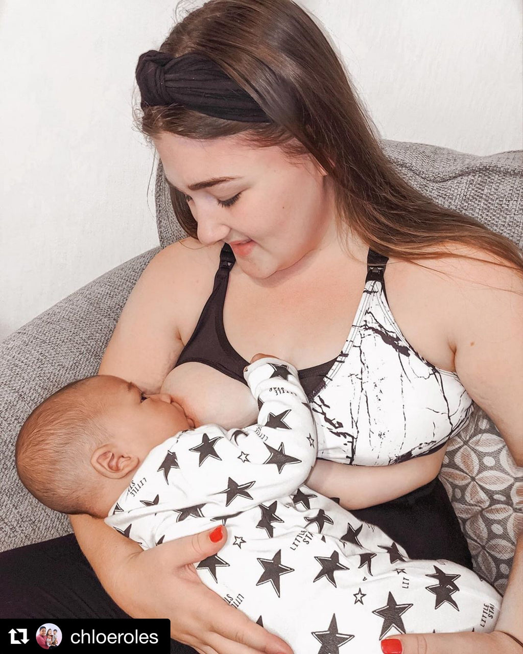 Maternity & Nursing Sports Bra | B-F Cup | Marble Print - Nursing