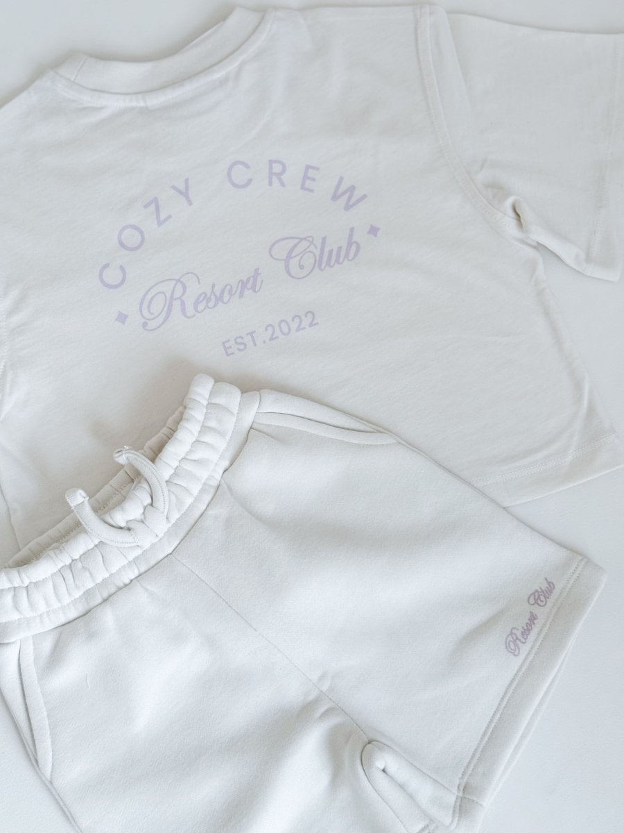 Mini Cozy Crew Resort Club Shorts - Snow White - Outfit Sets