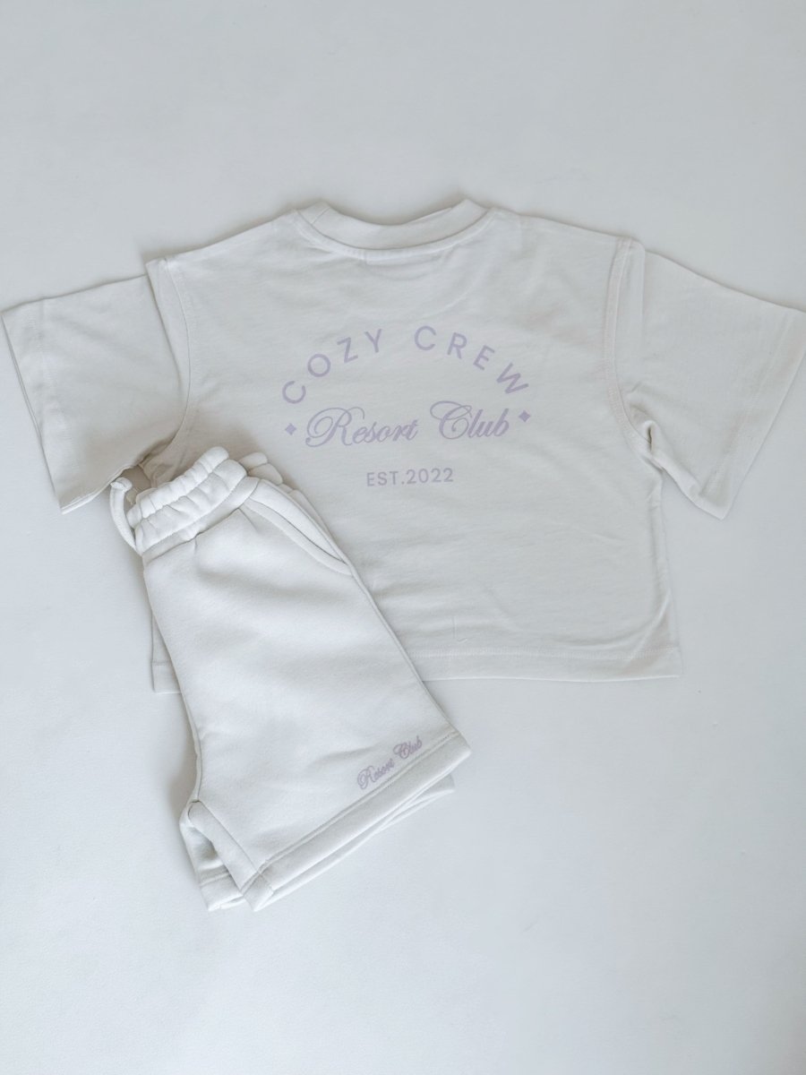 Mini Cozy Crew Resort Club Shorts - Snow White - Outfit Sets