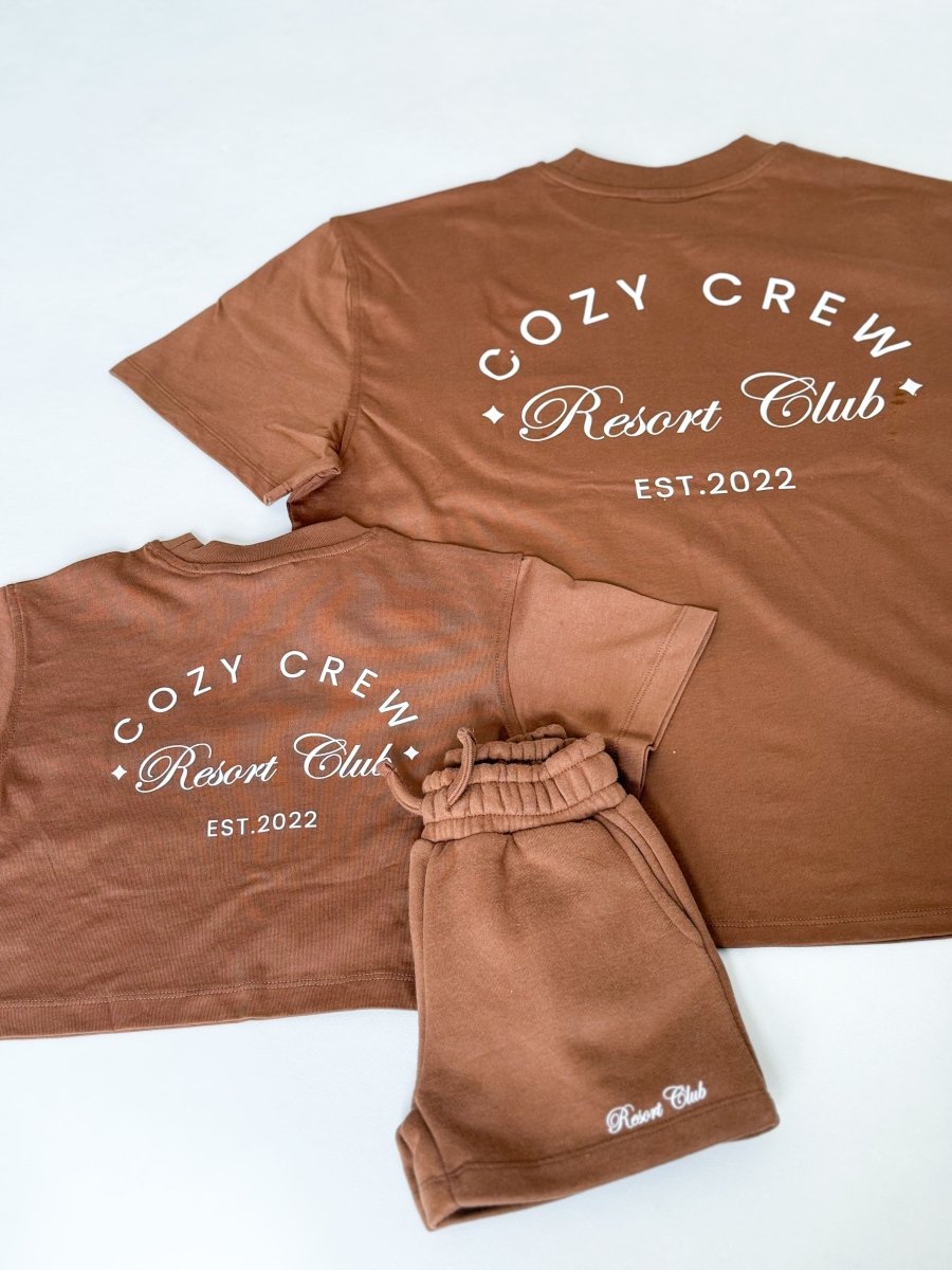 Mini Cozy Crew Resort Club Shorts - Toffee - Outfit Sets