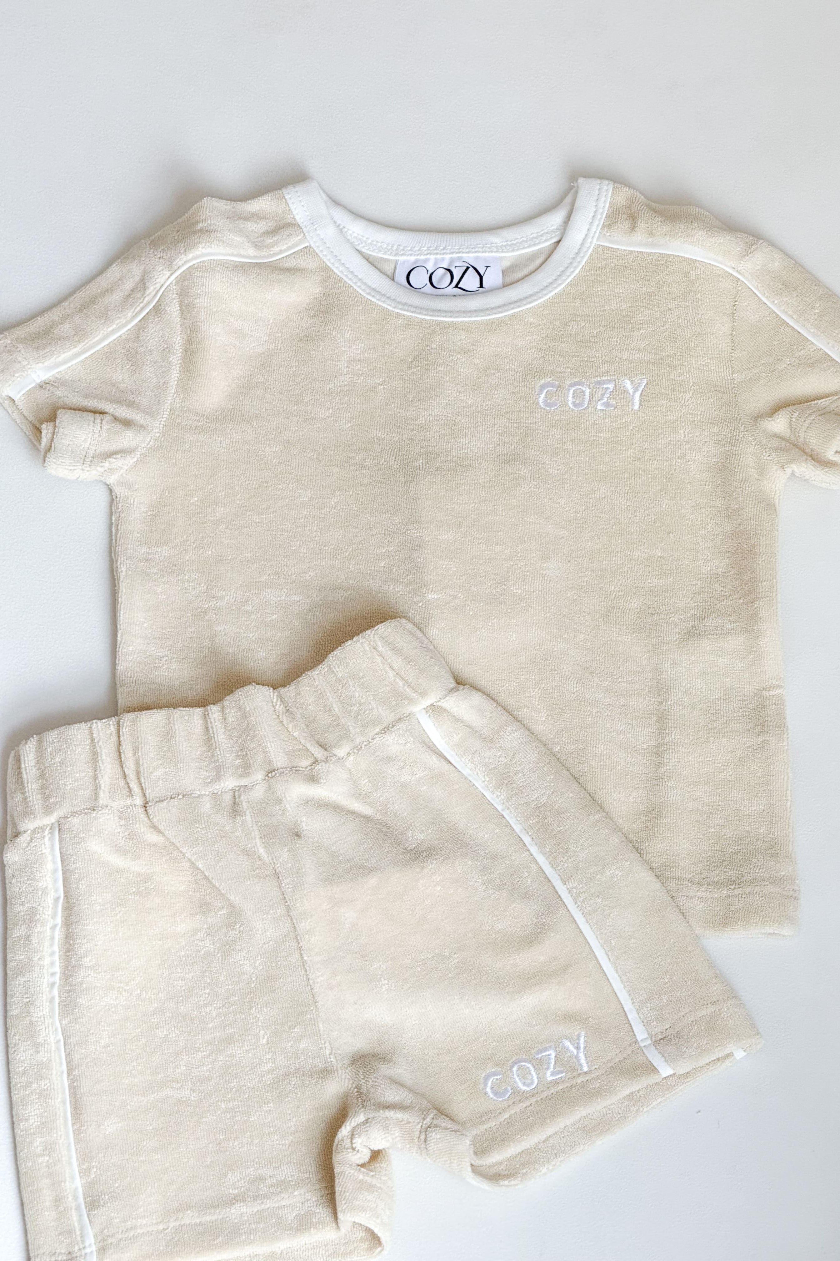 Mini COZY Terry Shorts - Sand - Outfit Sets