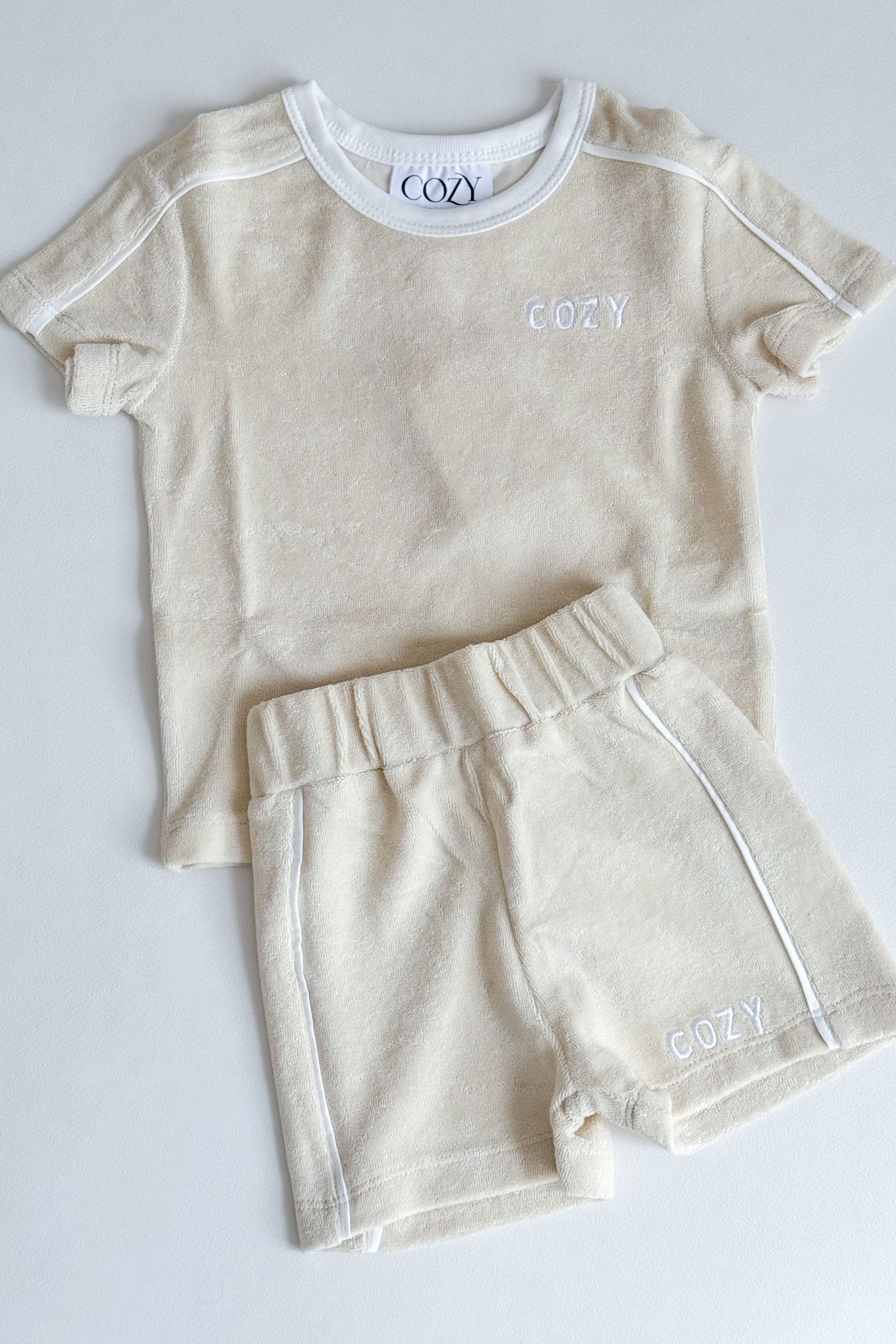 Mini COZY Terry Shorts - Sand - Outfit Sets