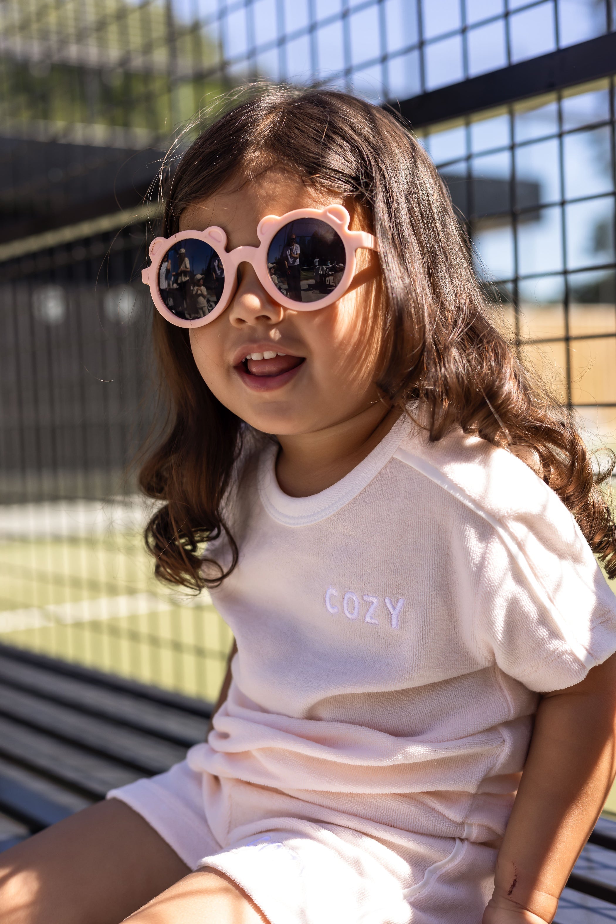 Mini COZY Terry Towelling Tee - Pink - Outfit Sets