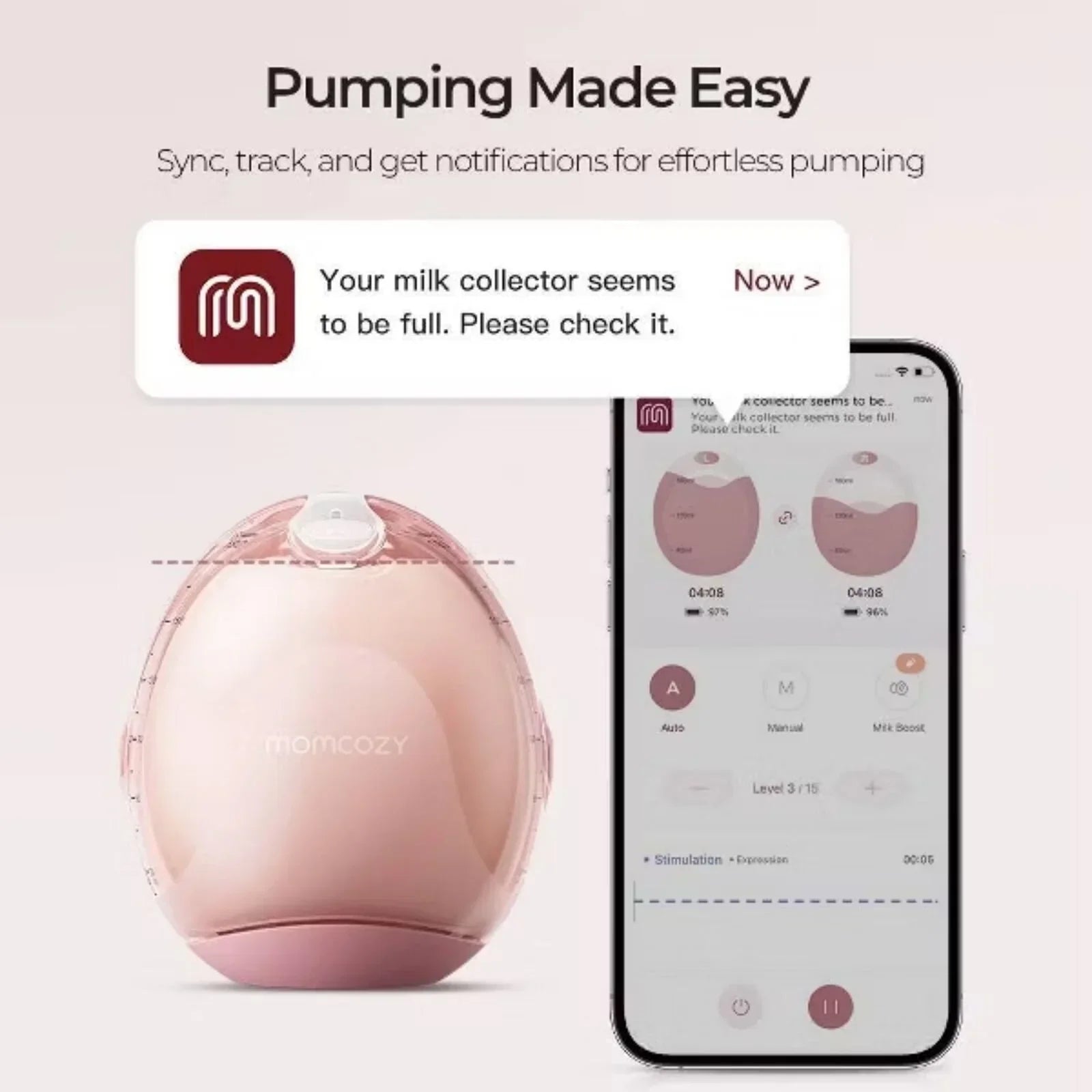 Momcozy Air 1 Ultra-Slim Double Breast Pump - Electric Breast Pumps