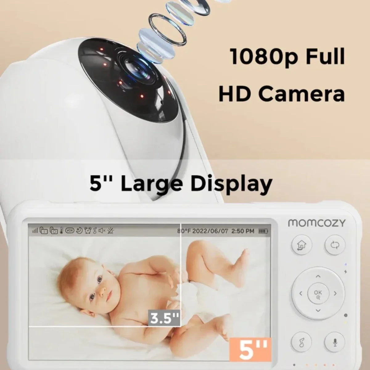Momcozy BM01 5’’ Baby Monitor & Camera - Smart Baby Monitors