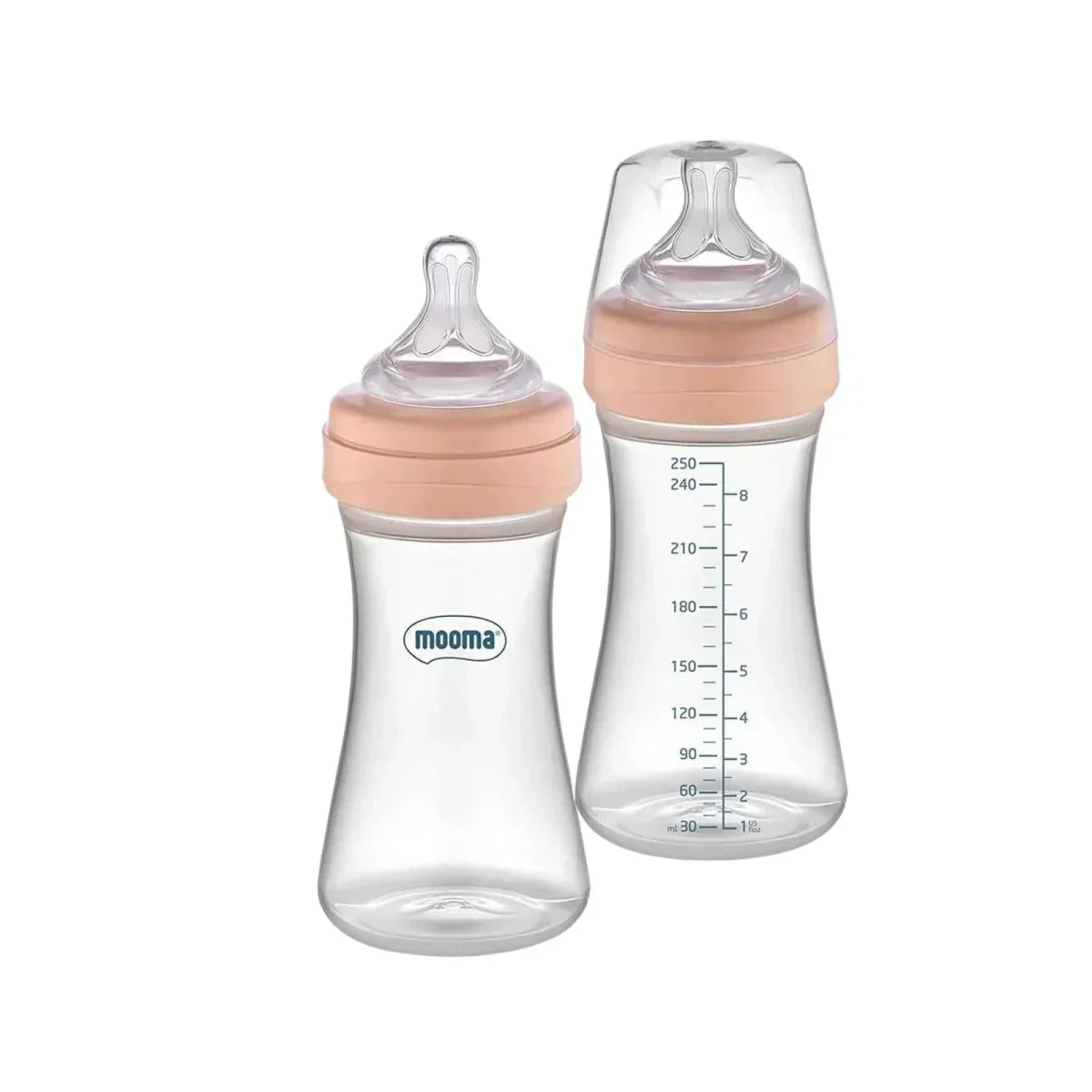 Mooma Kindy Bottle Medium Flow 6-18 months 250ml - Old Rose - Bottles
