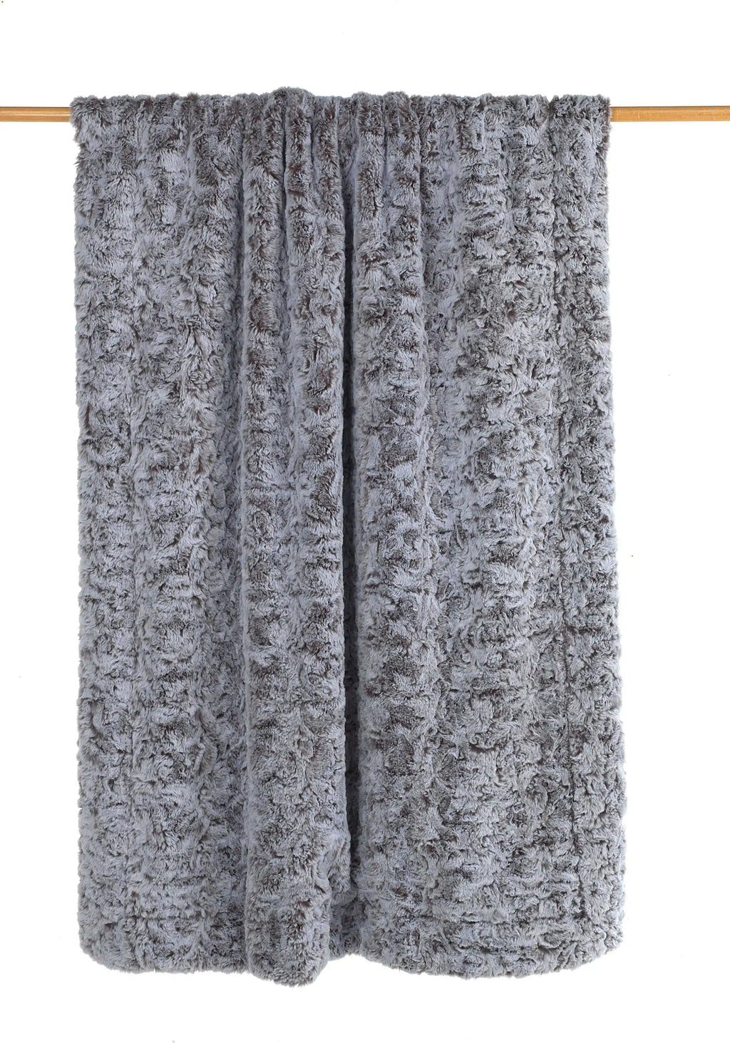 Mora Haku Grey Interior Luxury Soft Fox Faux Fur Throw Blanket - Blankets