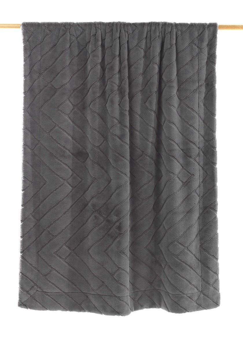 Mora Kaplan Interior Luxury Soft Fox Faux Fur Throw Blanket - 230x270cm / Dark Grey - Blankets