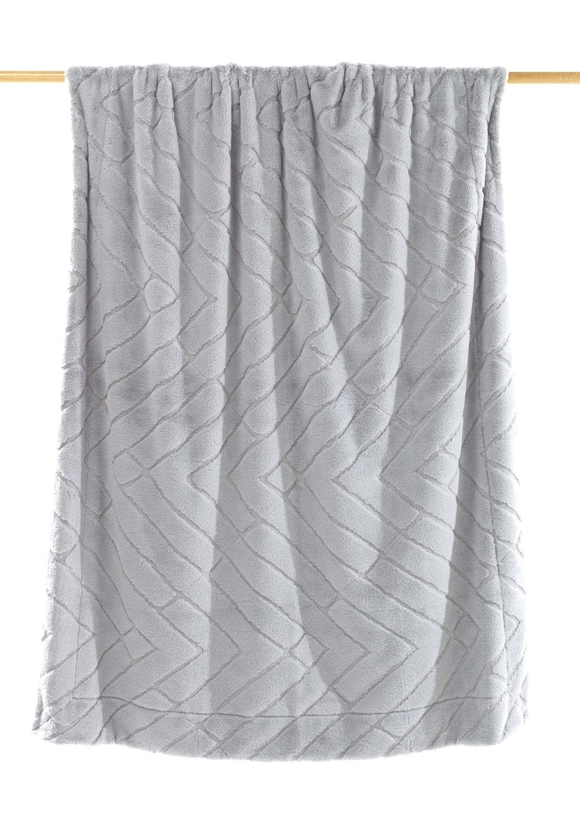 Mora Kaplan Interior Luxury Soft Fox Faux Fur Throw Blanket - 230x270cm / Grey - Blankets