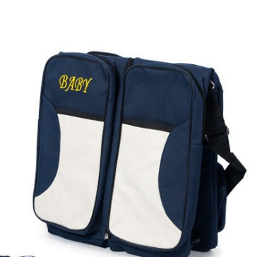 New multi function Mommy bag type baby portable bed folding sleeping basket outdoors baby sleeping baby - Blue